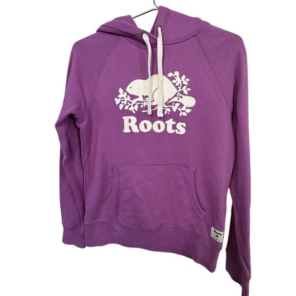 Roots Tops - Roots Canada Purple BEAVER High End Women’s XS Hoodie MINTY
